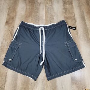 Cascade Sport Men's Swimming Trunks Charcoal Gray Size 2XL NWT